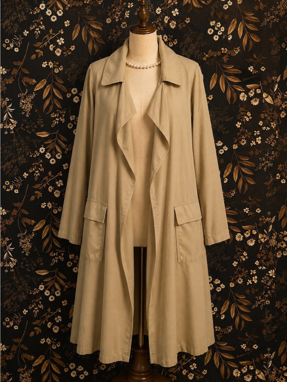 Forever 21 Tan Trench Coat with Open Front